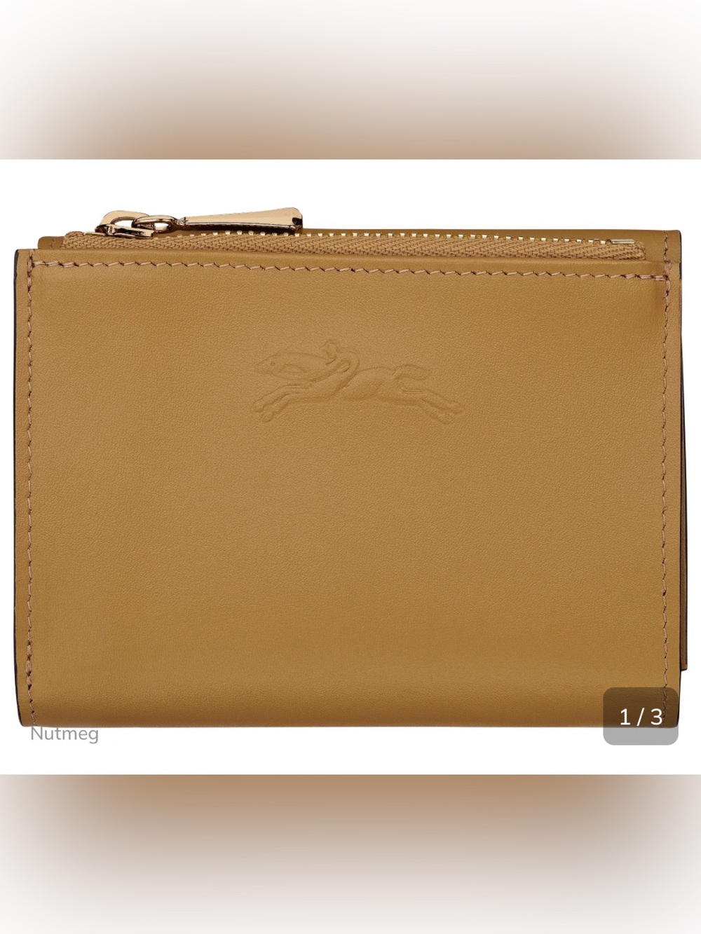 Longchamp Épure Compact wallet Nutmeg - Leather